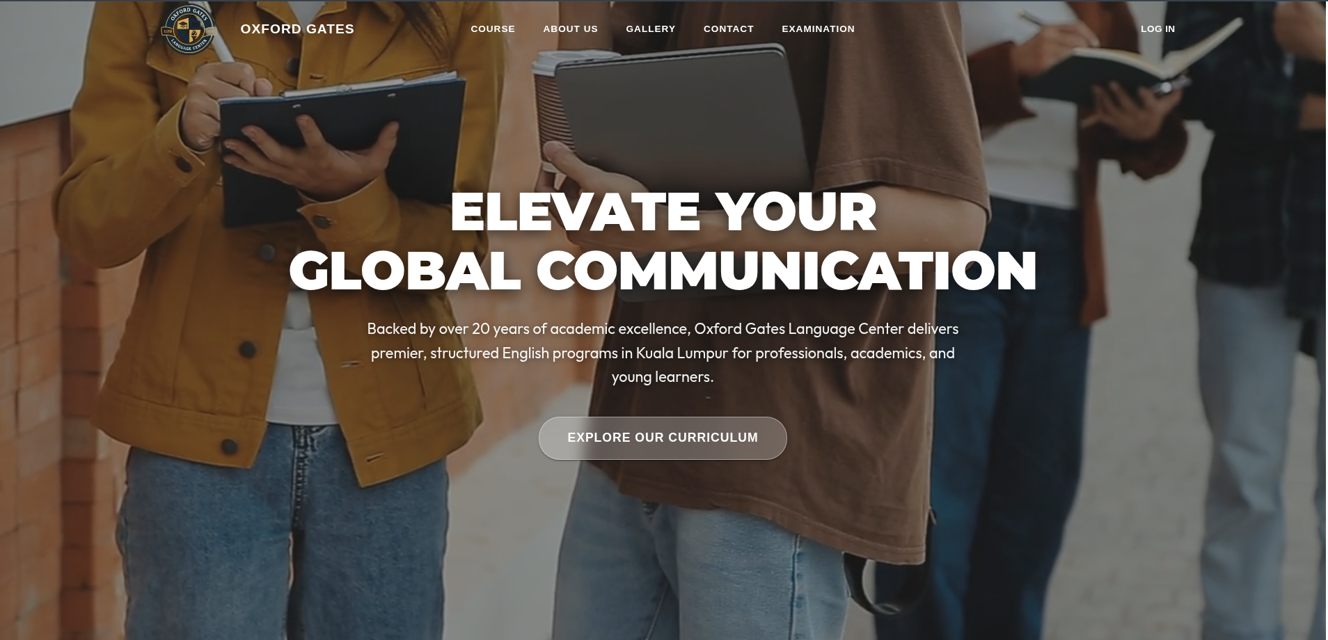 Oxford Gates language center landing page